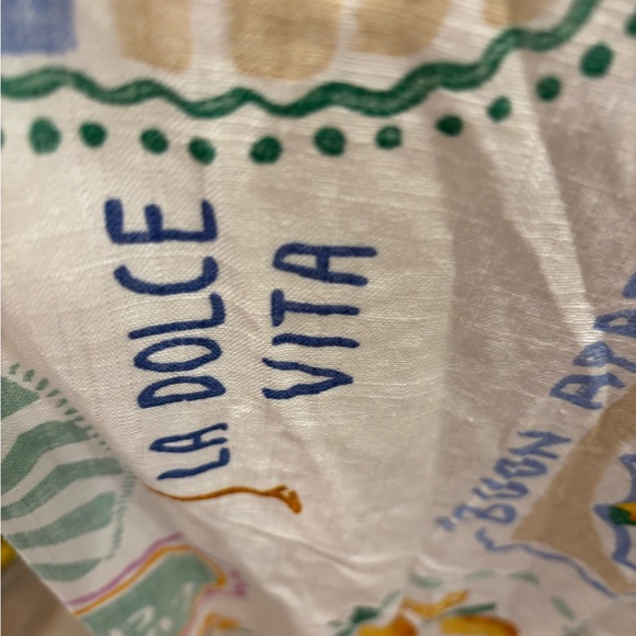 NWT Paper Heart linen blend Italian fruit and cocktail inspired print dress - S - Picture 8 of 16